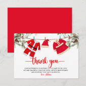 Santa Baby shower, kerst Baby shower Bedankkaart (Voorkant / Achterkant)