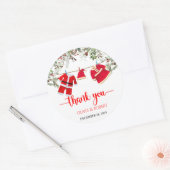 Santa Baby shower, kerst Baby shower Ronde Sticker (Envelop)