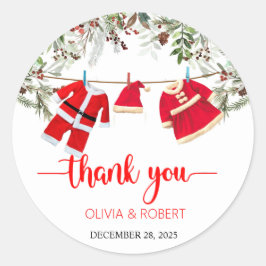 Santa Baby shower, kerst Baby shower Ronde Sticker