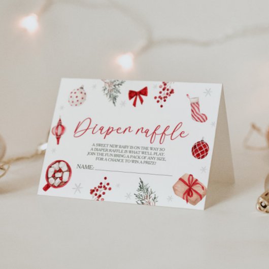 Santa Baby shower Luier Raffle Informatiekaartje