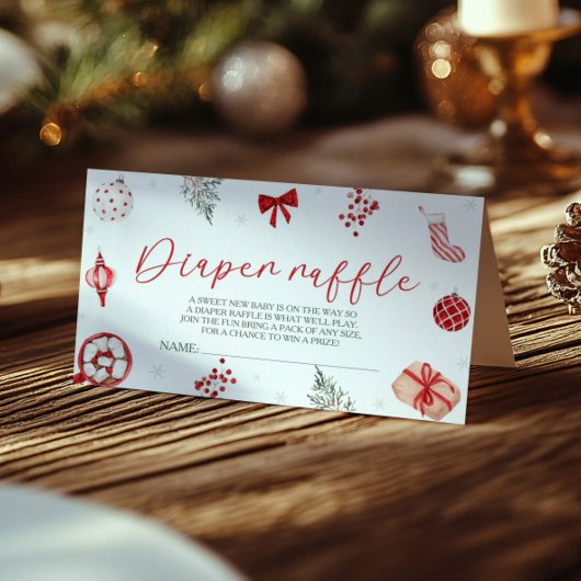 Santa Baby shower Luier Raffle Informatiekaartje