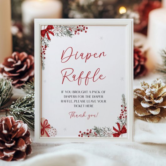 Santa Baby shower Luier Raffle Sign Poster