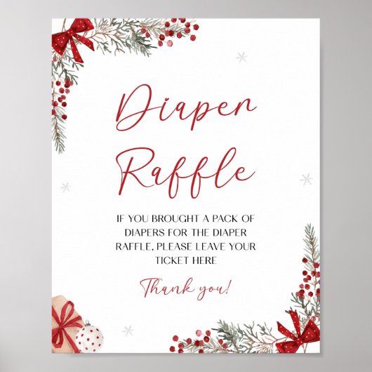 Santa Baby shower Luier Raffle Sign Poster (Voorkant)