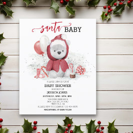 Santa Baby shower Polar Teddy Bear Cub Budget