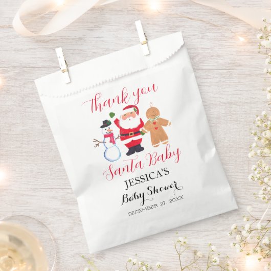 Santa Baby shower Rood Schattige eenvoudig Dank u Bedankzakje (Geknipt)