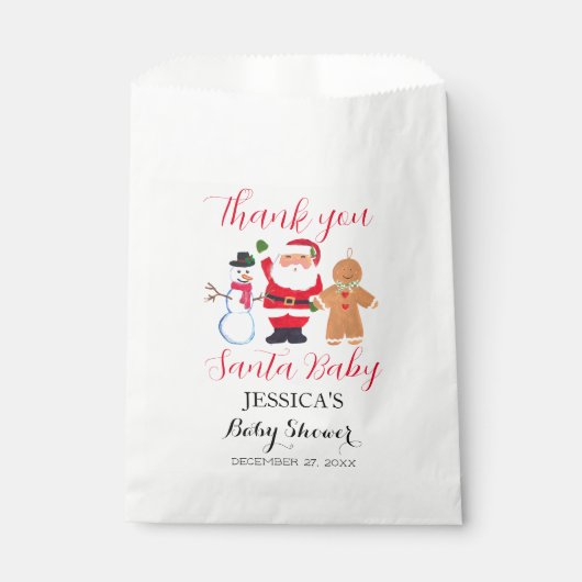 Santa Baby shower Rood Schattige eenvoudig Dank u Bedankzakje
