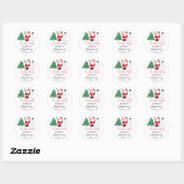 Santa Baby shower Rood Schattige eenvoudig Dank u Ronde Sticker (Vel)