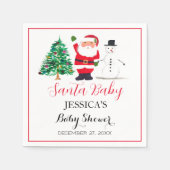 Santa Baby shower Rood Schattige eenvoudig Dank u Servet (Voorkant)