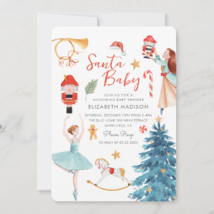 Santa Baby shower Schattigee Waterverf Kerstmis Kaart