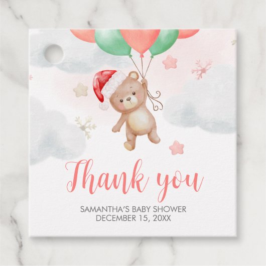 Santa Baby shower Square Bedankjes Labels (Voorkant)