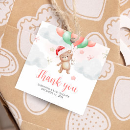 Santa Baby shower Square Bedankjes Labels