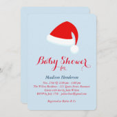 Santa Baby shower Uitnodiging - rood & blauw (Voorkant / Achterkant)