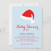 Santa Baby shower Uitnodiging - rood & blauw (Voorkant)