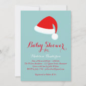 Santa Baby shower Uitnodiging - rood & turquoise (Voorkant)
