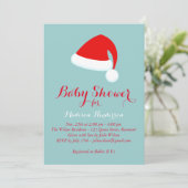 Santa Baby shower Uitnodiging - rood & turquoise (Staand voorkant)