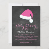 Santa Baby shower Uitnodiging - roze (Voorkant)