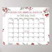 Santa Baby shower vervaldatum kalender Poster (Voorkant)