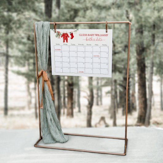 Santa Baby shower vervaldatum kalender spel teken Poster