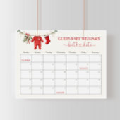 Santa Baby shower vervaldatum kalender spel teken Poster
