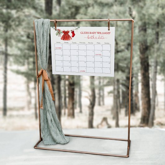 Santa Baby shower vervaldatum kalender spel teken Poster