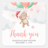 Santa Baby shower Vierkante Sticker (Voorkant)