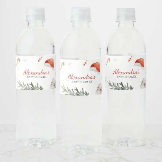 Santa Baby shower Waterfles Etiket (Flessen)
