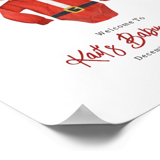 Santa Baby shower Welkom Poster (Hoek)