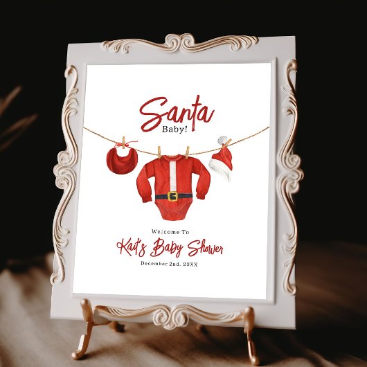 Santa Baby shower Welkom Poster