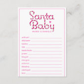 Santa Baby shower Word Scramble Game Kaart (Voorkant)