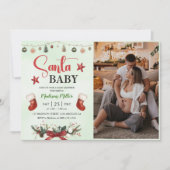 Santa Baby Stocking Christmas Winter Baby shower Kaart (Voorkant)