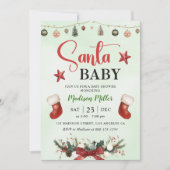 Santa Baby Stocking Christmas Winter Baby shower Kaart (Voorkant)