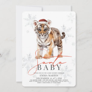 Santa Baby Tiger Sneeuwvlokken Baby shower Kaart