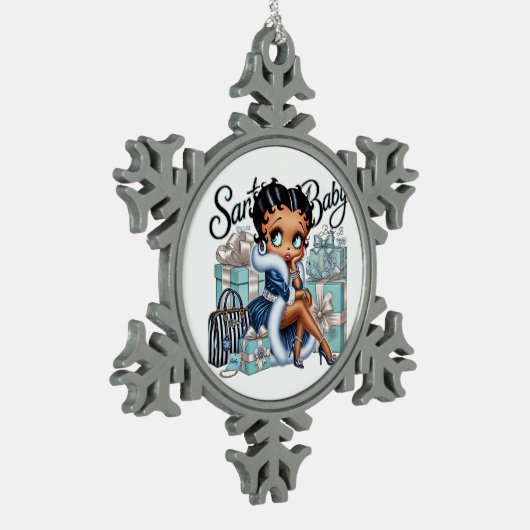 Santa Baby Tin Sneeuwvlok Ornament (Links)