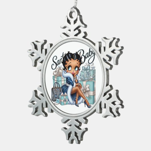 Santa Baby Tin Sneeuwvlok Ornament (Rechts)