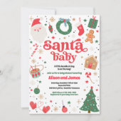 Santa Baby Traditional Christmas Baby shower Kaart (Voorkant)