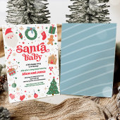 Santa Baby Traditional Christmas Baby shower Kaart