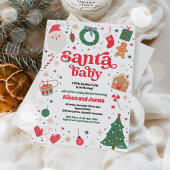 Santa Baby Traditional Christmas Baby shower Kaart