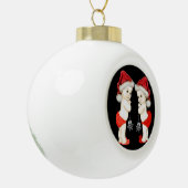 Santa Baby Twin Baby Christmas Keramische Bal Ornament (Links)