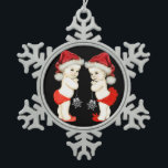 Santa Baby Twin Baby Christmas Tin Sneeuwvlok Ornament<br><div class="desc">Schattige baby jongen en baby meisje tweeling kerstboom ornament. Dit schattige twin baby kerstornament is eenvoudig aan te passen door tekst toe te voegen of de achtergrondkleur te veranderen.</div>