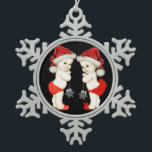 Santa Baby Twin Baby Christmas Tin Sneeuwvlok Ornament<br><div class="desc">Schattige baby jongen en baby meisje tweeling kerstboom ornament. Dit schattige twin baby kerstornament is eenvoudig aan te passen door tekst toe te voegen of de achtergrondkleur te veranderen.</div>
