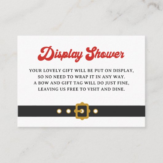 Santa Baby Vakantie Baby Shower Display Shower Informatiekaartje (Voorkant)