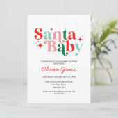 Santa Baby Vakantie Baby Shower Kaart (Staand voorkant)