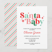 Santa Baby Vakantie Baby Shower Kaart (Voorkant / Achterkant)