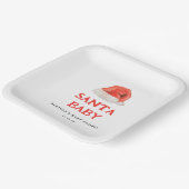 Santa Baby  vakantie Baby shower Papieren Bordje (Gebogen)