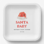 Santa Baby  vakantie Baby shower Papieren Bordje (Voorkant)