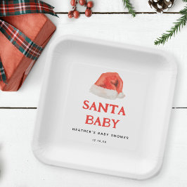 Santa Baby vakantie Baby shower Papieren Bordje