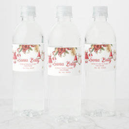 Santa Baby Vakantie Winter Kerstmis Baby Shower Waterfles Etiket