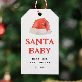 Santa Baby Vintage Kerst Baby Shower Cadeaulabel