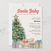 Santa Baby Vintage-kerstviering Baby shower Kaart (Voorkant)