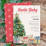 Santa Baby Vintage-kerstviering Baby shower Kaart<br><div class="desc">Vintage kerstman baby shower-uitnodiging met de titel "Santa Baby sliep gewoon een wieg onder de boom, voor mij". Deze waterverf is voorzien van een verlichte kerstboom, een wieg en geschenken met retro-typografie in een genderneutraal kleurenpalet. Fantastisch, eigenaardig en perfect voor de feestdagen. Blader door mijn Vintage-kerstcollectie voor overeenkomende objecten of...</div>